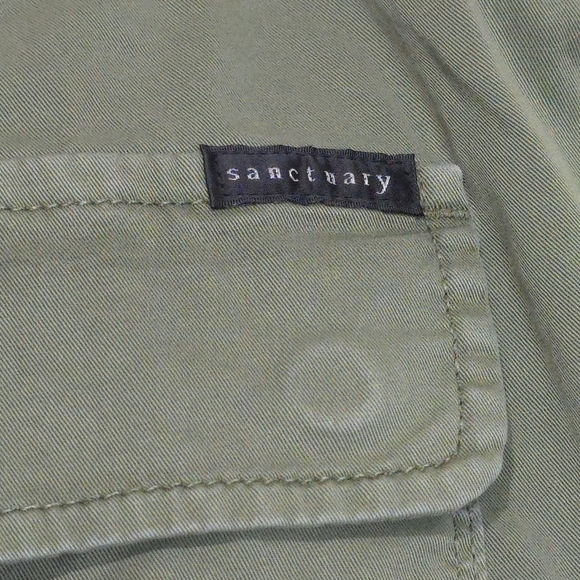 SANCTUARY Green Utility Standard Surplus Elastic Waist Cotton Cargo Pant Size XL - Picture 12 of 15
